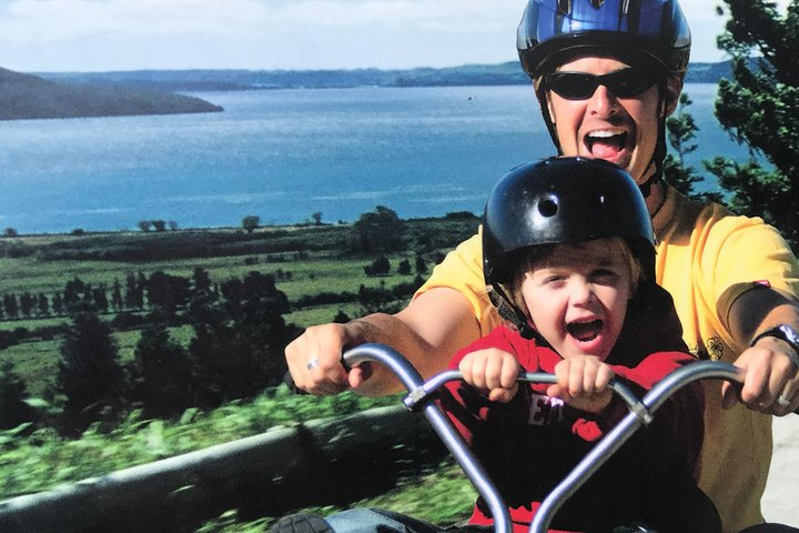 Experience the joy of family adventure as you ride through stunning landscapes creating unforgettable memories alongside the breathtaking views of Rotorua's lakes and hills.